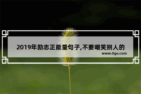 2019年励志正能量句子,不要嘲笑别人的正能量句子