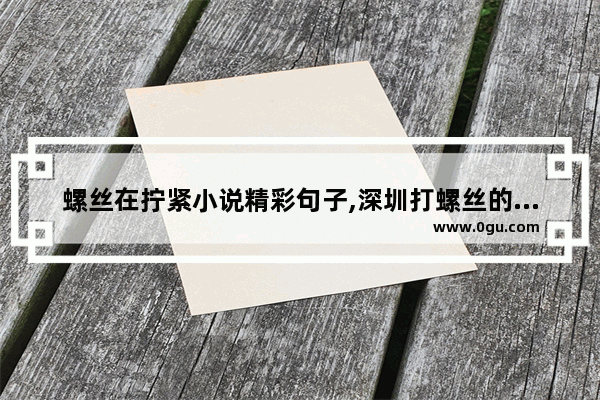 螺丝在拧紧小说精彩句子,深圳打螺丝的句子搞笑