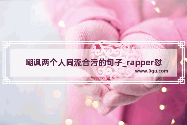 嘲讽两个人同流合污的句子_rapper怼人的话