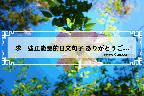 求一些正能量的日文句子 ありがとうございます 励志积极正能量的日文句子