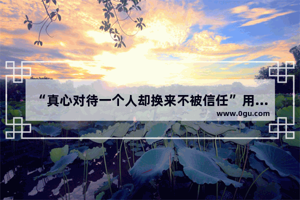 “真心对待一个人却换来不被信任”用文言文怎么表达 爱情不被信任文言文句子