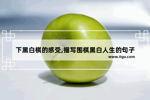 下黑白棋的感受,描写围棋黑白人生的句子