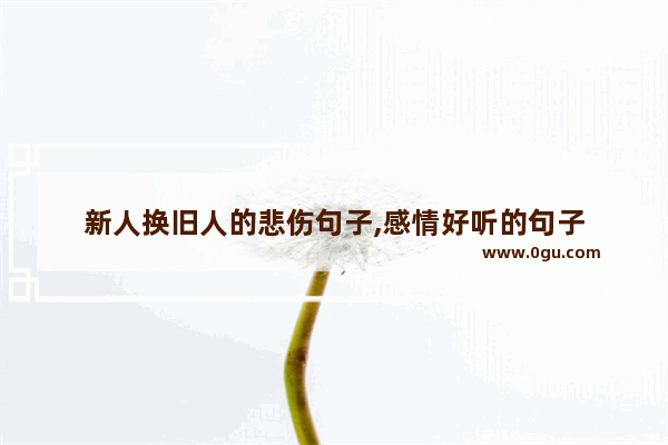 新人换旧人的悲伤句子,感情好听的句子