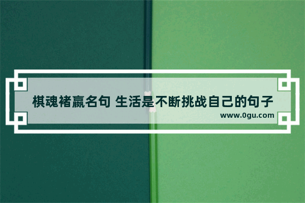 棋魂褚嬴名句 生活是不断挑战自己的句子