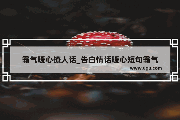 霸气暖心撩人话_告白情话暖心短句霸气