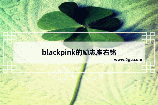 blackpink的励志座右铭