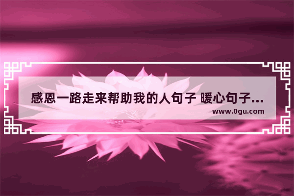 感恩一路走来帮助我的人句子 暖心句子给自己