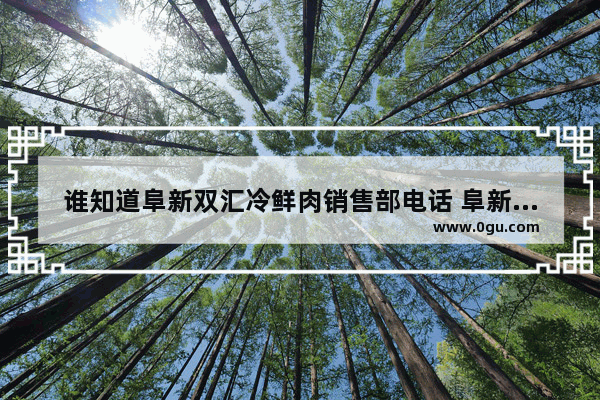谁知道阜新双汇冷鲜肉销售部电话 阜新美食加盟总店有哪些