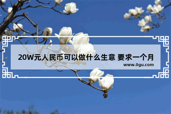 20W元人民币可以做什么生意 要求一个月能赚到6千元左右就可以了_当涂县奶茶加盟店