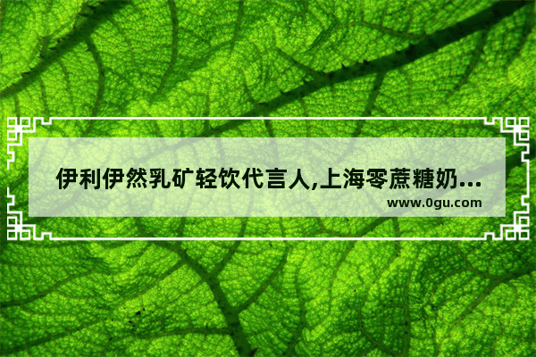 伊利伊然乳矿轻饮代言人,上海零蔗糖奶茶加盟店