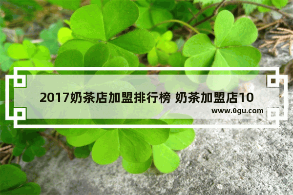 2017奶茶店加盟排行榜 奶茶加盟店10大品牌_广东茶饮加盟店推荐