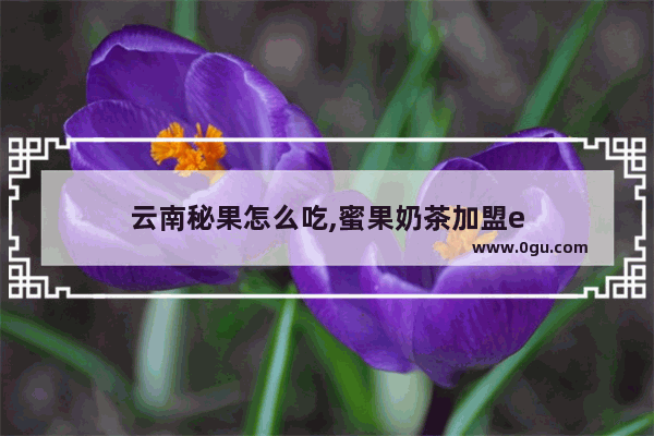 云南秘果怎么吃,蜜果奶茶加盟e