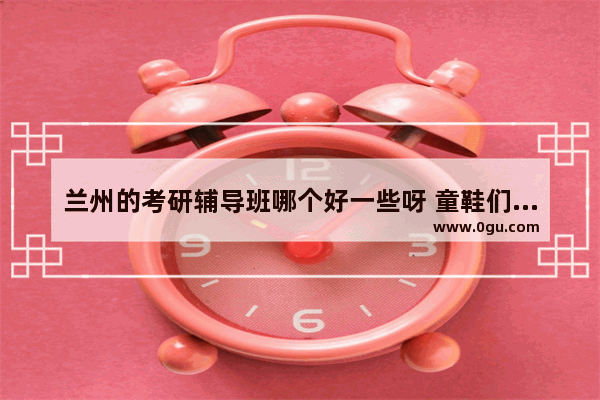 兰州的考研辅导班哪个好一些呀 童鞋们推荐一下 甘肃欧式童装加盟店排行榜