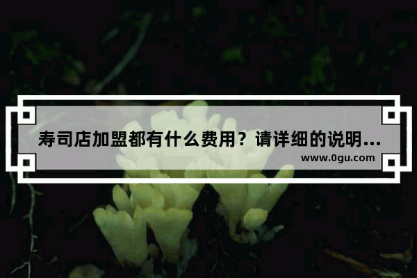 寿司店加盟都有什么费用？请详细的说明 谢谢_N多寿司店加盟好不好