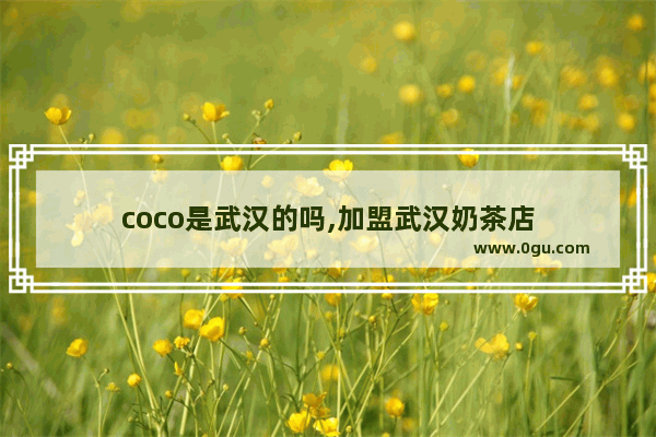 coco是武汉的吗,加盟武汉奶茶店