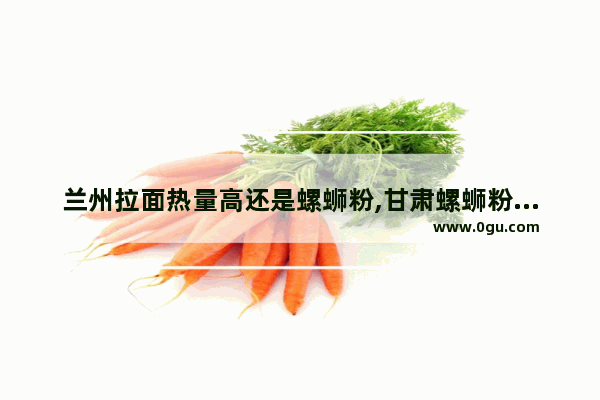 兰州拉面热量高还是螺蛳粉,甘肃螺蛳粉加盟店排行榜