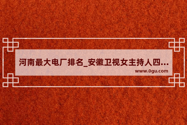 河南最大电厂排名_安徽卫视女主持人四个字