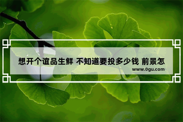 想开个谊品生鲜 不知道要投多少钱 前景怎么样_小型生鲜食品加盟店排行榜