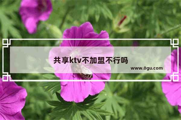 共享ktv不加盟不行吗