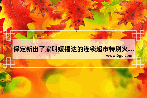 保定新出了家叫媛福达的连锁超市特别火 想加入不知道靠不靠谱