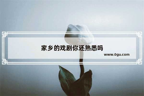 家乡的戏剧你还熟悉吗