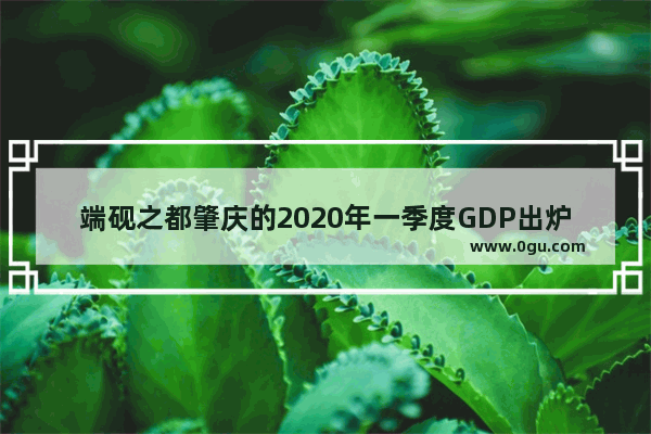 端砚之都肇庆的2020年一季度GDP出炉 在广东省排名第几