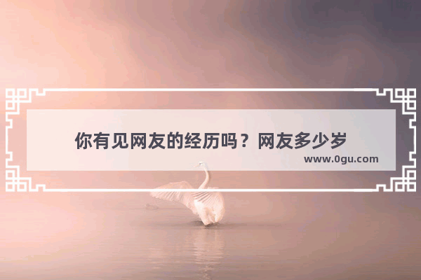 你有见网友的经历吗？网友多少岁