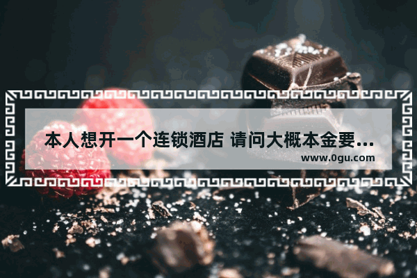 本人想开一个连锁酒店 请问大概本金要多少 一年的纯利能有多少呢