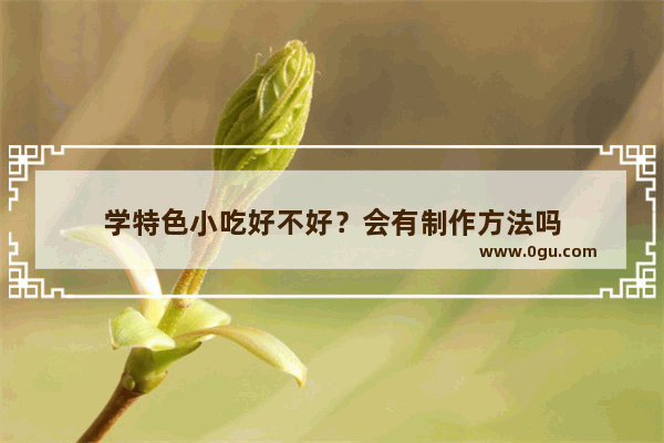 学特色小吃好不好？会有制作方法吗