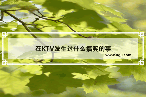 在KTV发生过什么搞笑的事