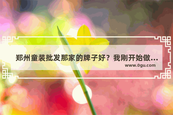 郑州童装批发那家的牌子好？我刚开始做童装 不知道是做品牌代理好 还是拿散货好些 品牌的价格高吗