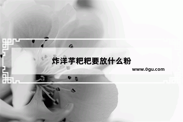 炸洋芋粑粑要放什么粉