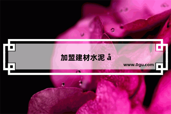 加盟建材水泥 开启财富之门