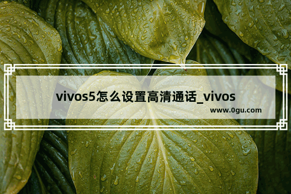 vivos5怎么设置高清通话_vivos5手机参数