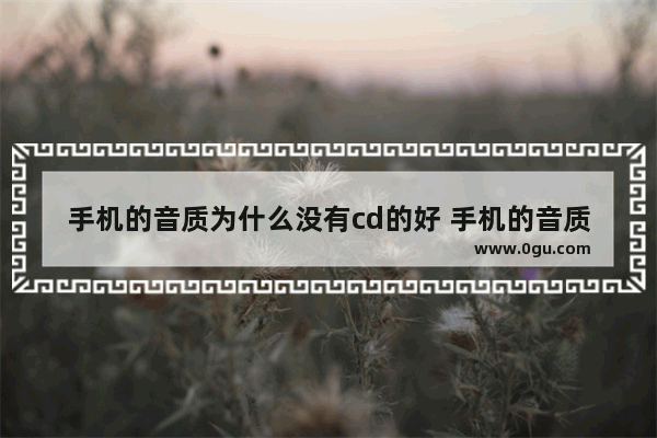 手机的音质为什么没有cd的好 手机的音质