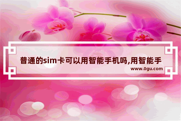 普通的sim卡可以用智能手机吗,用智能手机