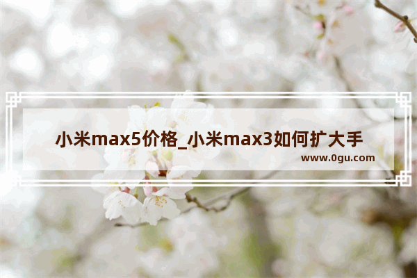 小米max5价格_小米max3如何扩大手机内存