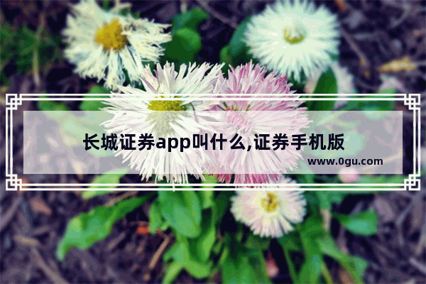 长城证券app叫什么,证券手机版