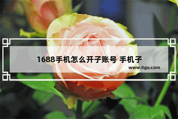 1688手机怎么开子账号 手机子