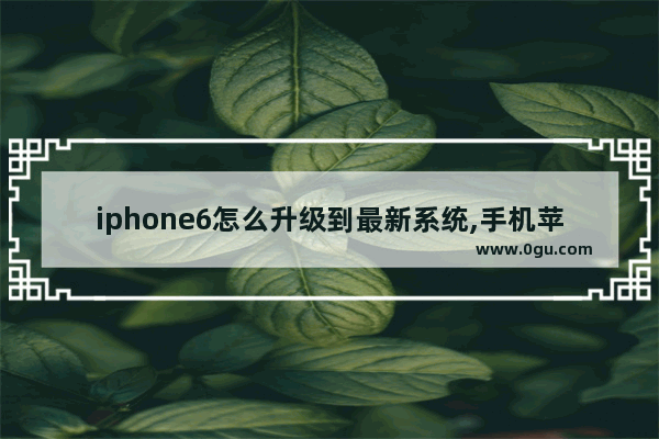 iphone6怎么升级到最新系统,手机苹果6多少钱