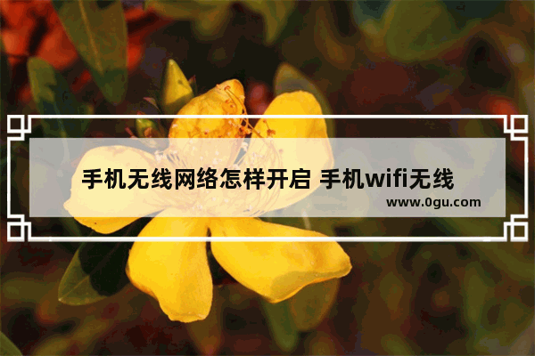 手机无线网络怎样开启 手机wifi无线