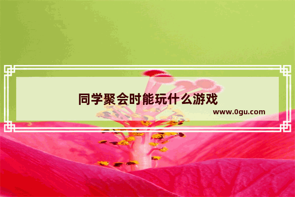 同学聚会时能玩什么游戏