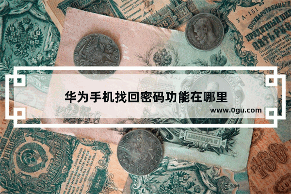 华为手机找回密码功能在哪里