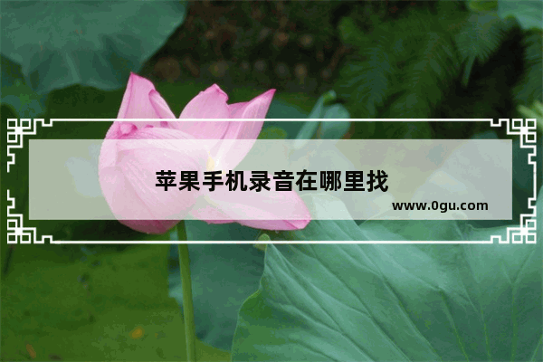 苹果手机录音在哪里找