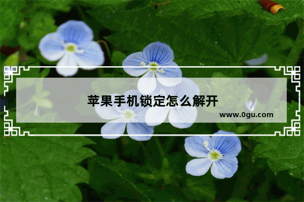 苹果手机锁定怎么解开