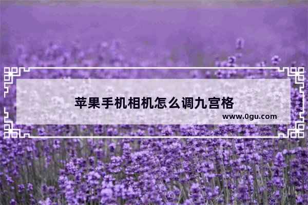 苹果手机相机怎么调九宫格