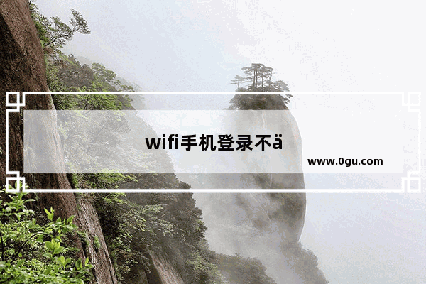 wifi手机登录不了怎么办