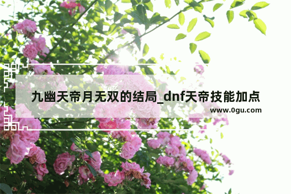 九幽天帝月无双的结局_dnf天帝技能加点