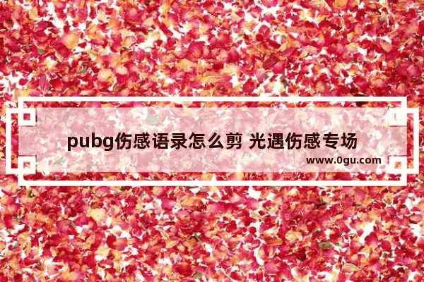 pubg伤感语录怎么剪 光遇伤感专场