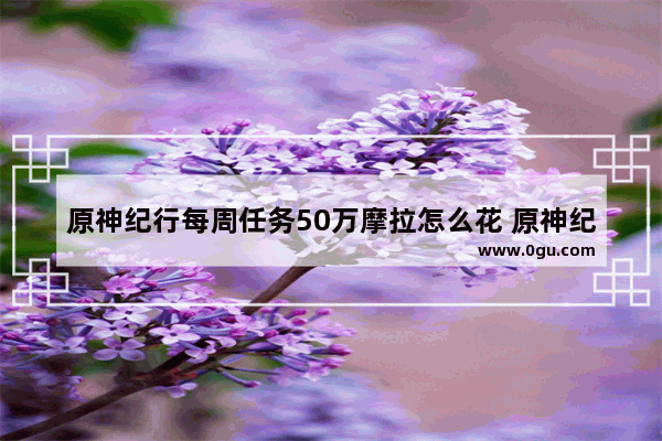 原神纪行每周任务50万摩拉怎么花 原神纪行金币攻略